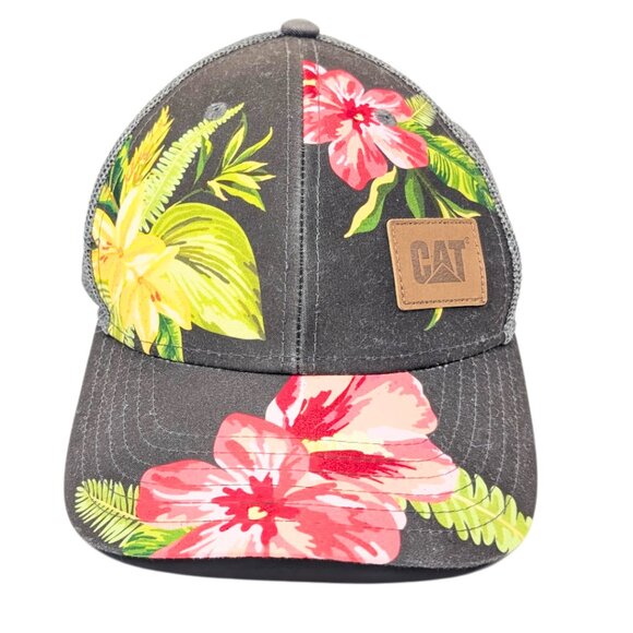 Caterpillar Other - CAT Caterpillar Gray Hawaiian Print Mesh Snap Back Trucker Hat